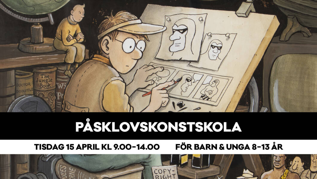 Påsklov konstskola för barn och unga 8-13 år under en dag.