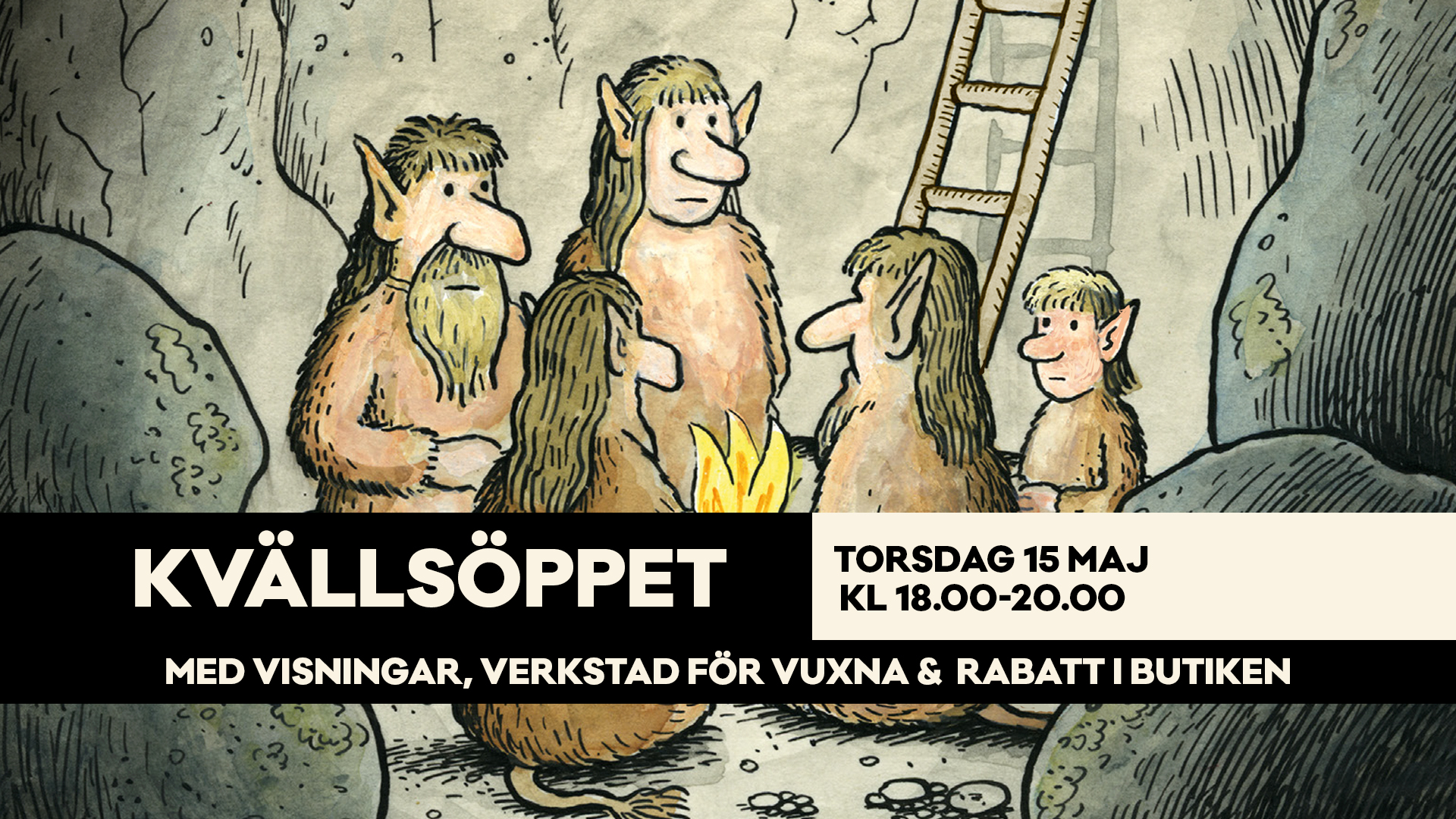 Kvällsöppet museum utställning med Jan Lööf visningar verkstad för vuxna