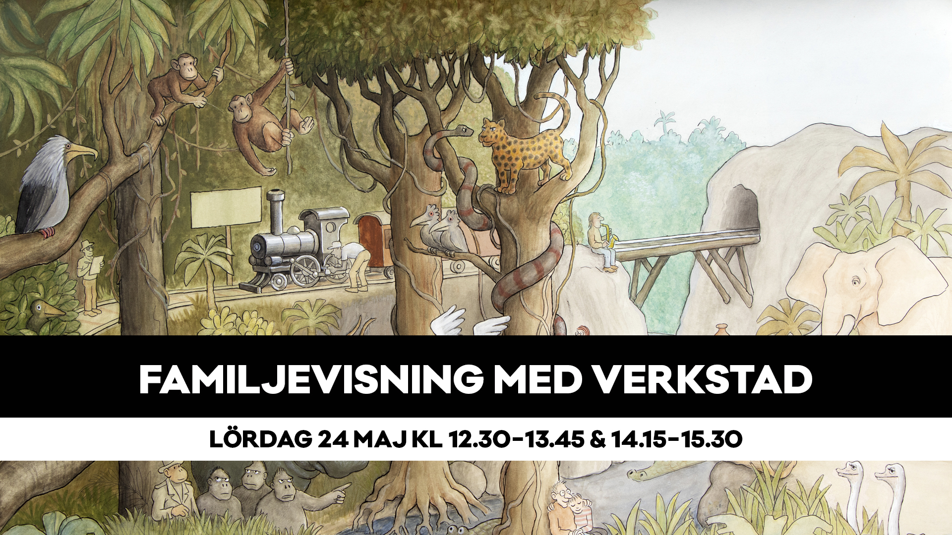 Familjevisning med verkstad 24 maj Djungelbild av Jan Lööf