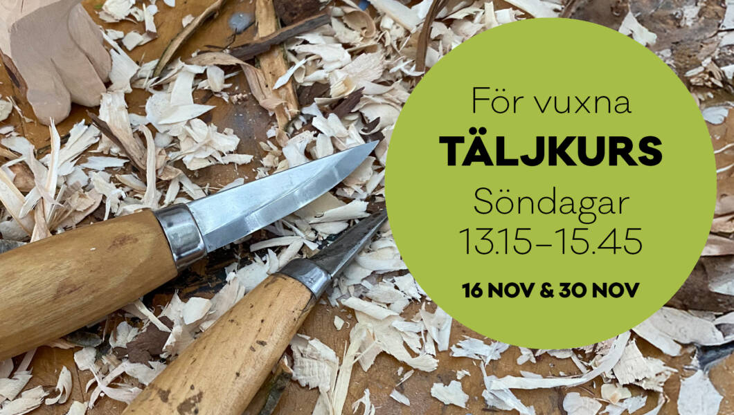 Täljkurs för vuxna hösten 2025.