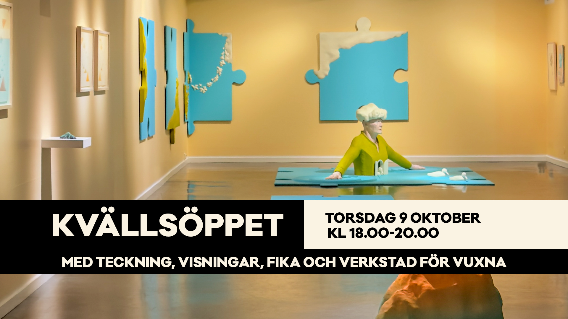 Kvällsöppet med skulpturverkstad, teckning, fika och visningar