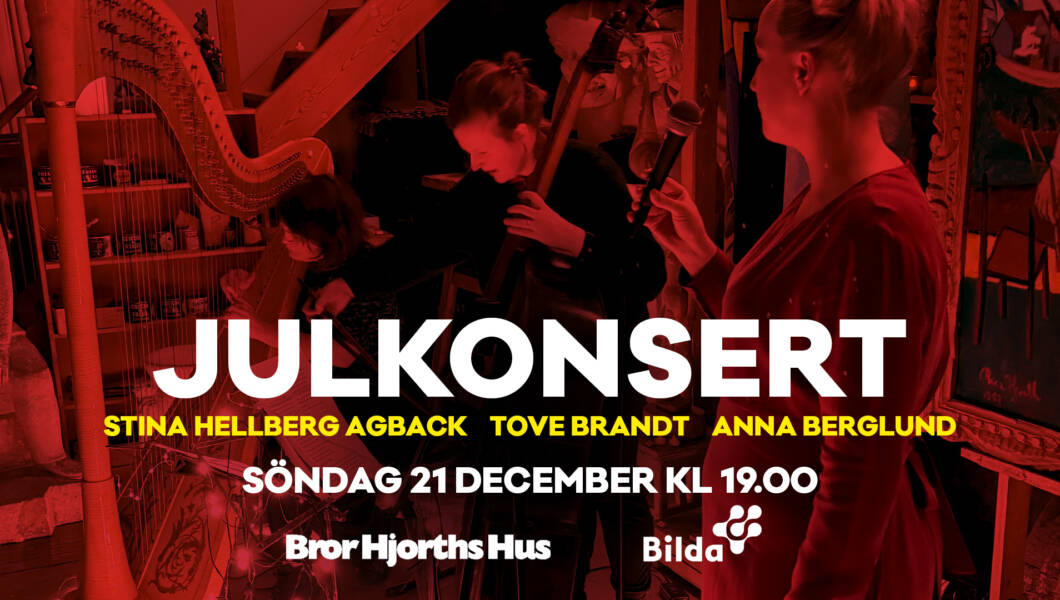Julkonsert jazzig jul i Bror Hjorths Hus med Anna Berglund, Tove Brandt och Stina Hellberg Agback.