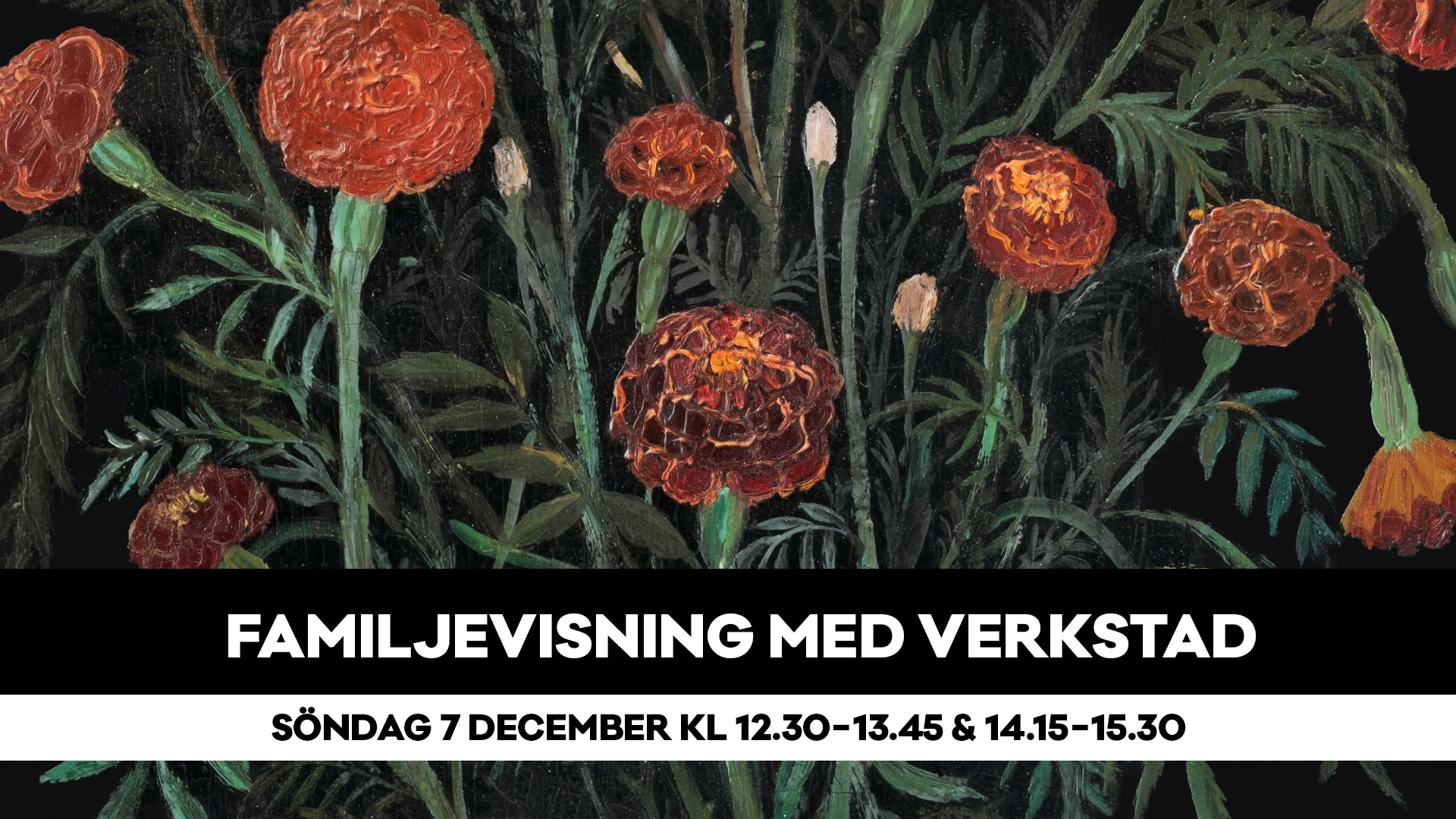 Familjevisning med verkstad måleri för barn med vuxen