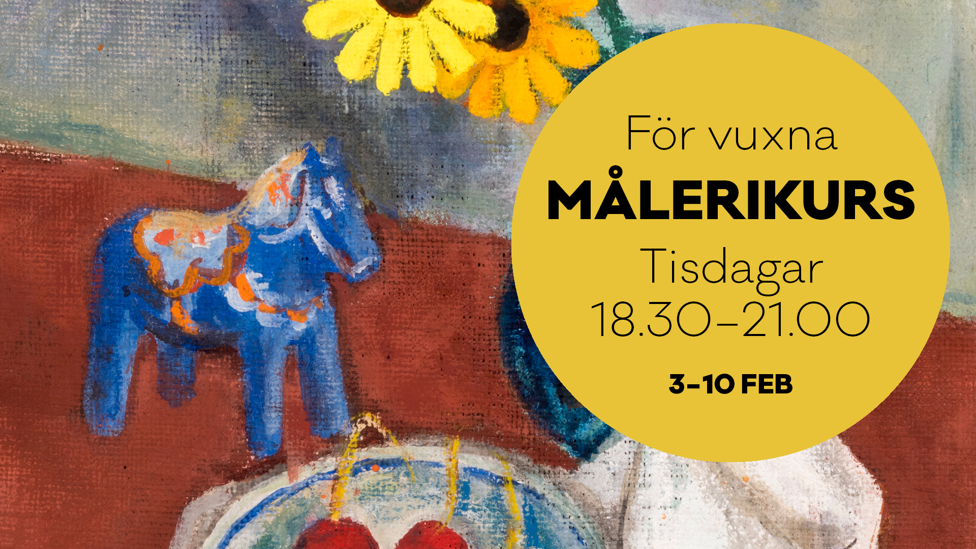 Målerikurs för vuxna. Oljemåleri stilleben