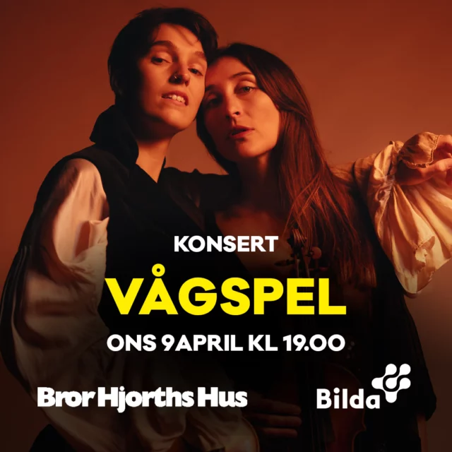 VÅGSPEL!
Högaktuella med nytt album, smyger duon Alice Klint och Kristin Kennemark igång sin releaseturné med en spelning i Bror Hjorths ateljé. Det vill du inte missa!
Onsdag 9 april kl 19. 
Biljetter på Tickster.com 

Alice Klint och Kristin Kennemark spelar uppkäftigt och lyriskt på samma gång, med ett samspel och sväng som kan sätta vad som helst i rörelse.Tillsammans tar de sig an de stora känslorna!

#brorhjorthshus #vågspel #aliceklint #kristinkennemark #folkmusik #folkmusic