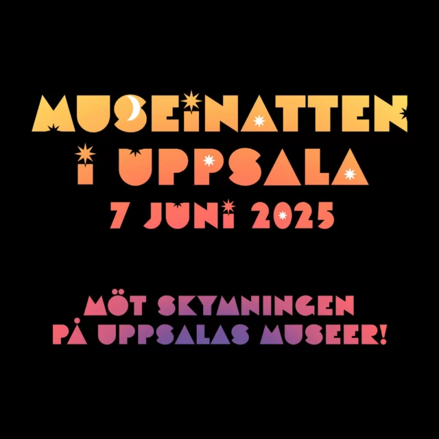 Museinatten i Uppsala
Bror Hjorths Hus är öppet kl 12-23
Fri entré

Unna dig en trevlig stund i ett färgstarkt museum
Upplev utställning med bilderboksillustratören Jan Lööf och titta på Bror Hjorths konst och hem. Följ med på visning. Skapa tillsammans i trädgården eller teckna i museet.

Öppen måleriverkstad i trädgården kl 17.00-20.00. Drop-in. 40 kr/pers.
Inga förkunskaper eller föranmälan krävs. För alla åldrar.
Vid regn är verkstaden istället i museets källare.

Visning av utställningen med Jan Lööf kl 17.00 och kl 18.00

Visningar på engelska / Guided tours in English (20-30 min).
19.00: Jan Lööf – Exhibition. 20.00: Bror Hjorth – Folk! Folklore and folk music.
21.00: Bror Hjorth – Sex! Scandal and eroticism. 22.00: Bror Hjorth – Christ! Religious works.

Teckningsutmaningar! Vi ger dig roliga teckningsövningar i Bror Hjorths hem och ateljé. Vår personal förser dig med material och hjälper dig komma igång. Gratis.

Programmet i Bror Hjorths Hus: https://brorhjorthshus.se/evenemang/museinatten-museums-at-night-2025/

Hela Museinattens program:
https://uppsalasmuseer.se/event/museinatten-2025/

#brorhjorthshus #brorhjorth #museinatten #museinatteniuppsala #museumsatnight #uppsalasmuseer